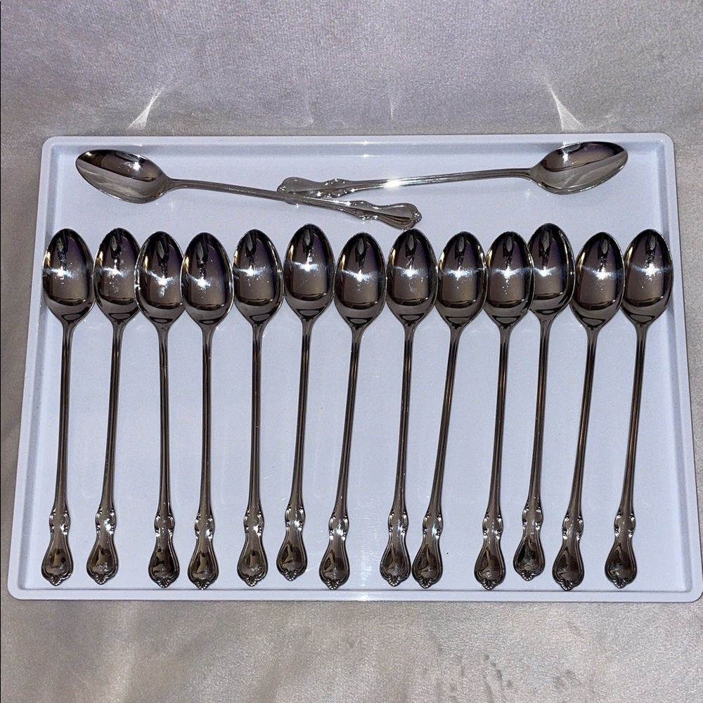 Vintage 1990’s REED & BARTON 15 Elegant Stainless Silver Spoons Set. - Picture 1 of 8